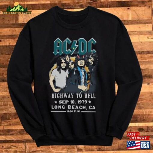 Ac Dc Highway Crew Neck Sweatshirt Adult Sizes Unisex Acdc Hoodie