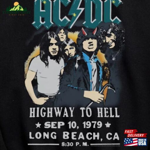 Ac Dc Highway Crew Neck Sweatshirt Adult Sizes Unisex Acdc Hoodie