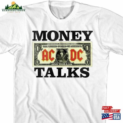 Ac Dc T-Shirt Angus Young Money Talks Graphic Tees Unisex