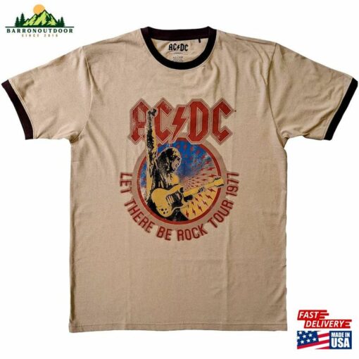 Ac Dc Unisex Ringer T-Shirt Letthere Berock Tour’77 Gift For Him Acdc Rock Fan Her Classic Hoodie