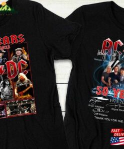 Acdc 50 Years Anniversary 1973 2023 T-Shirt Rock Band Thank You For The Memories Retro Vintage Classic Sweatshirt