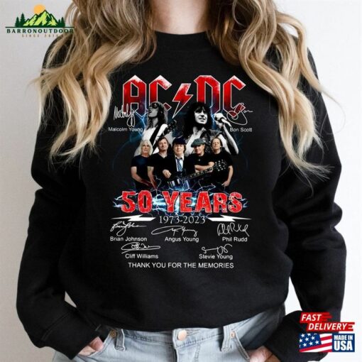 Acdc Band 50Th Anniversary 1973 2023 Shirt Full T-Shirt Classic