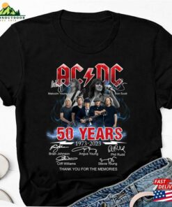 Acdc Band 50Th Anniversary 1973 2023 Signature T-Shirt 90S Vintage Ac Hoodie Sweatshirt