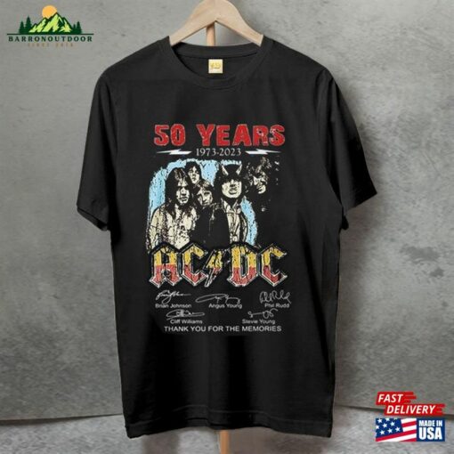 Acdc Band 50Th Anniversary 1973 2023 Signature T Shirt Hoodie Sweatshirt