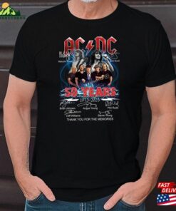 Acdc Band 50Th Anniversary 1973 2023 Signature T-Shirt Tshirt Full Size S Sweatshirt