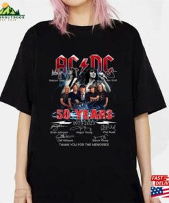 Acdc Band 50Th Anniversary 1973 2023 Signature T-Shirt Tshirt Full Size S Sweatshirt Hoodie