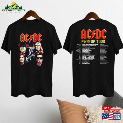 Acdc Band 90S Vintage Shirt Pwr Up World Tour 2024 Rock Concert Unisex Hoodie