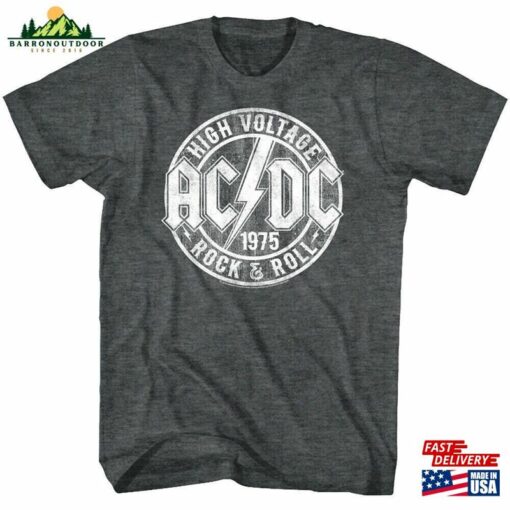 Acdc High Voltage Rock Amp Roll 1975 Men’s T-Shirt Adult Tees Classic Unisex