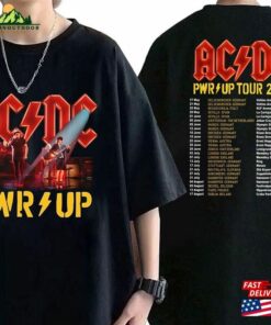 Acdc Pwr Up 2024 World Tour Shirt Rock Band Graphic Concert 90S Vintage Hoodie Sweatshirt