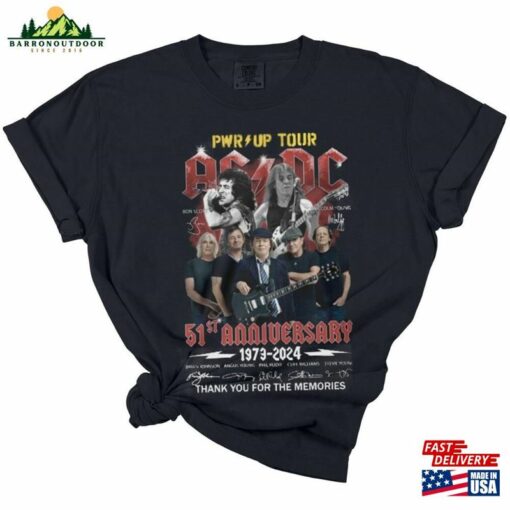 Acdc Pwr Up Tour 51St Anniversary 1973 2024 Memories T-Shirt Music Band Shirt Unisex Sweatshirt