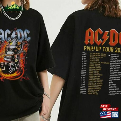 Acdc Pwr Up World Tour 2024 Shirt Rock Band Classic Hoodie