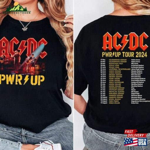 Acdc Pwr Up World Tour 2024 Shirt Rock Band Sweatshirt Unisex