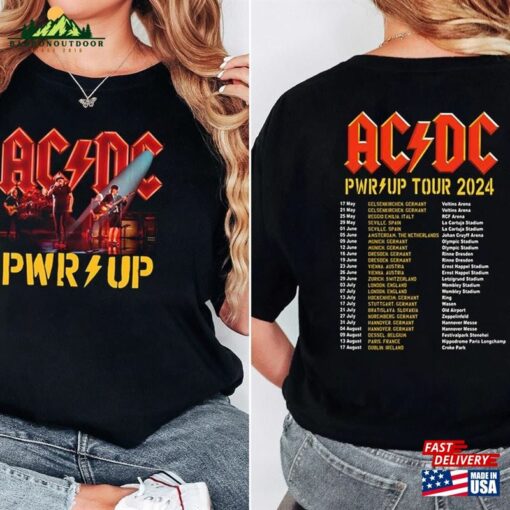 Acdc Pwr Up World Tour 2024 Shirt Rock Band T-Shirt Hoodie