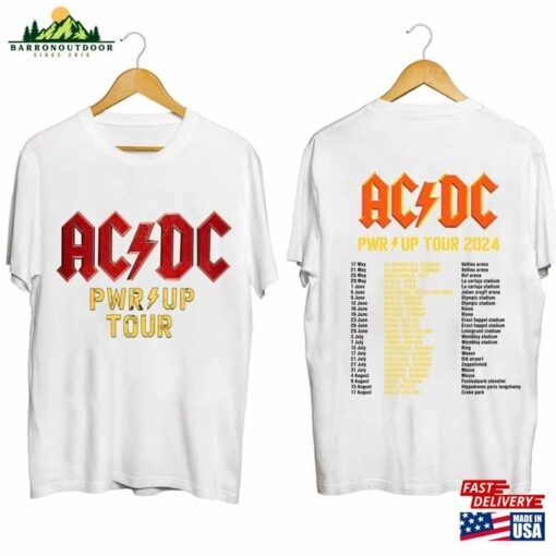 Acdc Pwr Up World Tour 2024 Shirt Rock Band Unisex Hoodie