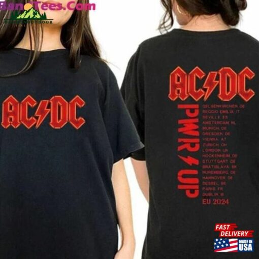 Acdc Pwr Up World Tour 2024 Unisex Shirt Band Concert Hoodie Sweatshirt