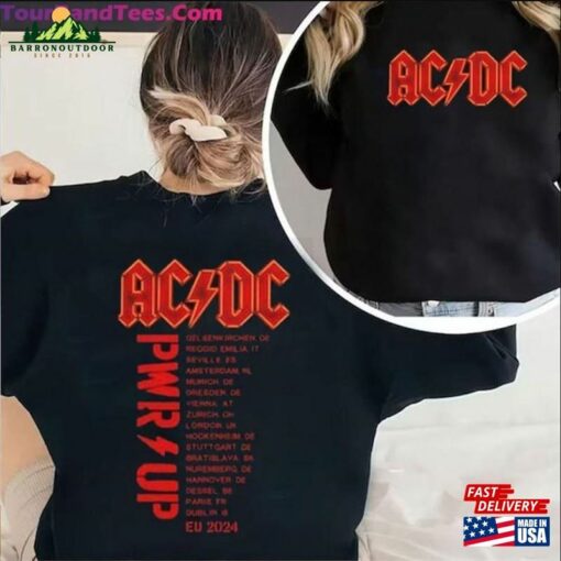 Acdc Pwr Up World Tour 2024 Unisex Shirt Band Concert Hoodie Sweatshirt