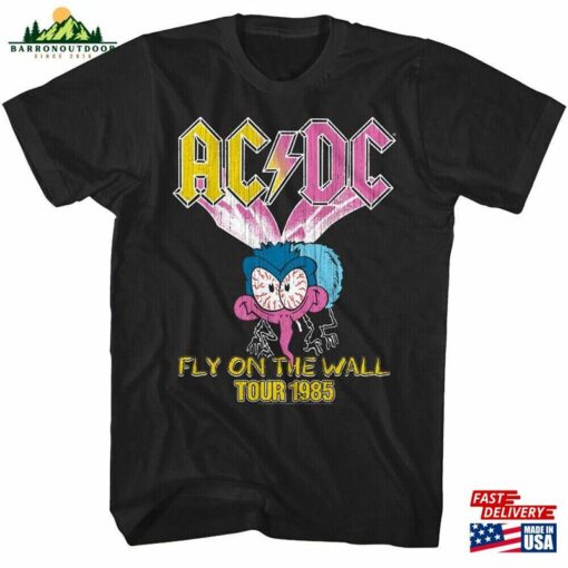 Acdc Shirt Fly On The Wall Tour 85 Adult T-Shirts Ac Dc Rock Music Band Merch Graphic Tees Gift Unisex Hoodie