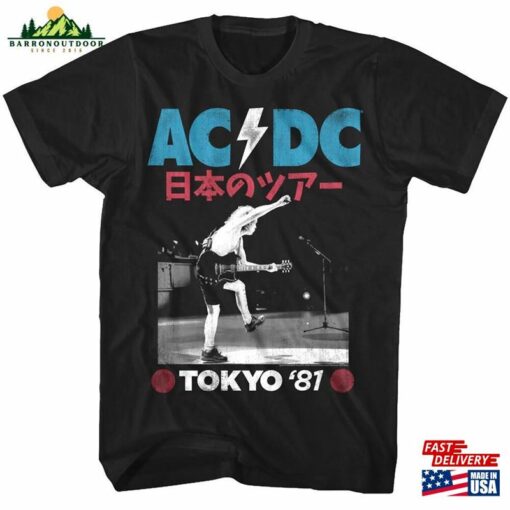 Acdc Shirt Tokyo Japan Tour 1981 Adult T-Shirts Ac Dc Rock Music Band Merch Graphic Tees Gift Sweatshirt Classic