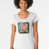 Acrylic Rose Stylized In Bright Colors Premium Scoop T-Shirt Hoodie Unisex