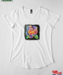 Acrylic Rose Stylized In Bright Colors Premium Scoop T-Shirt Hoodie Unisex
