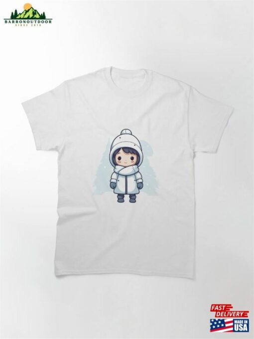 Adorable Little Girl Celebrates Christmas Classic T-Shirt Unisex