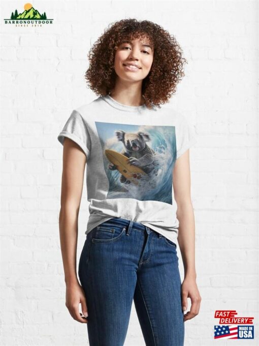 Adorable Surfing Koala Bear Print Classic T-Shirt Sweatshirt