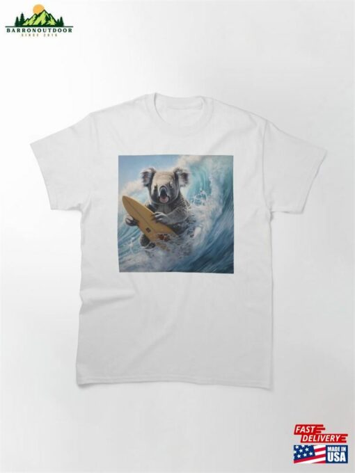 Adorable Surfing Koala Bear Print Classic T-Shirt Sweatshirt