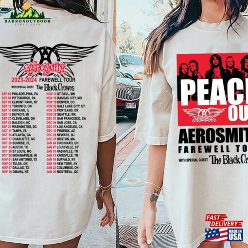 Aerosmith 2 Sides Comfort Color Shirt Farewell Tour 2023 2024 Sweater Sweatshirt Unisex