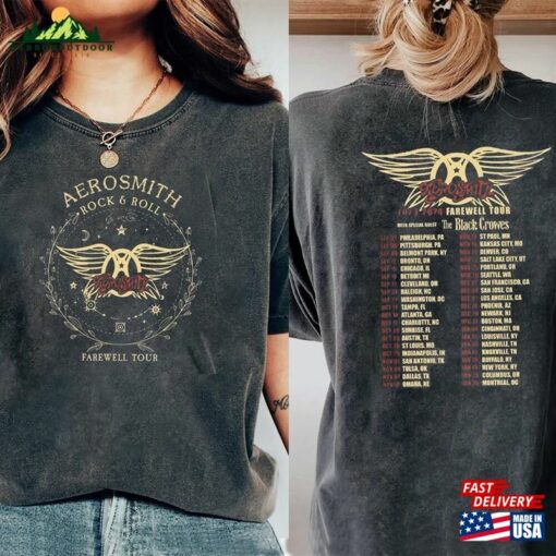 Aerosmith 2 Sides Comfort Color Shirt Farewell Tour 2023 2024 Sweater Unisex Classic