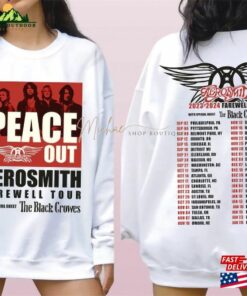 Aerosmith 2023 2024 Peace Out Farewell Tour Band 2Sides Shirt Heavy Metal T-Shirt Vintage Sweatshirt Unisex Hoodie