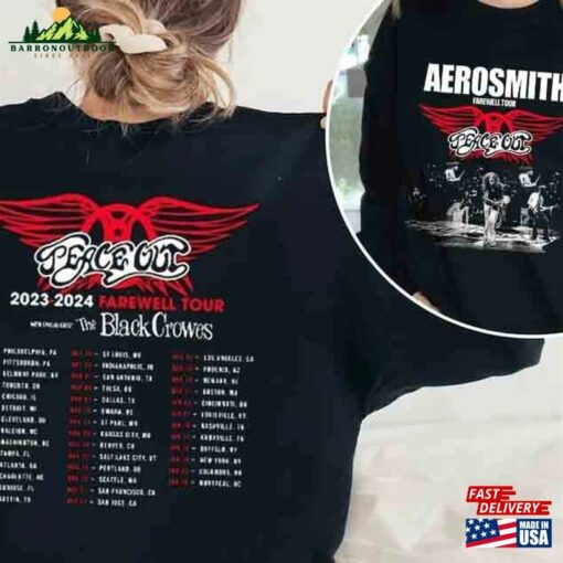 Aerosmith 2023 – 2024 Peace Out Farewell Tour Band Photo Shirt Sweatshirt Unisex