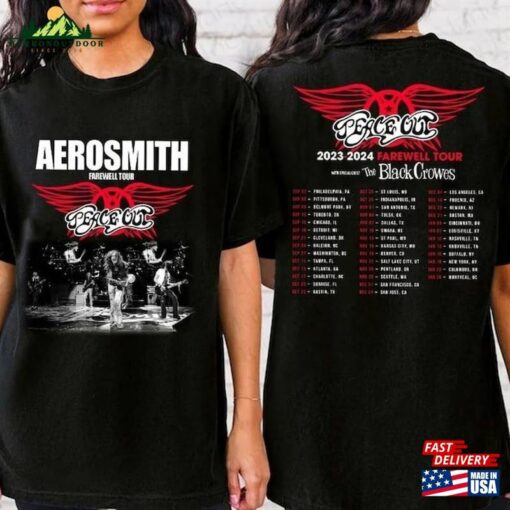 Aerosmith 2023 – 2024 Peace Out Farewell Tour Band Photo Shirt Sweatshirt Unisex