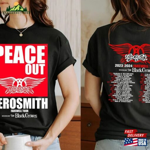 Aerosmith 2023 2024 Peace Out Farewell Tour Band Shirt Heavy Metal Vintage Unisex Sweatshirt