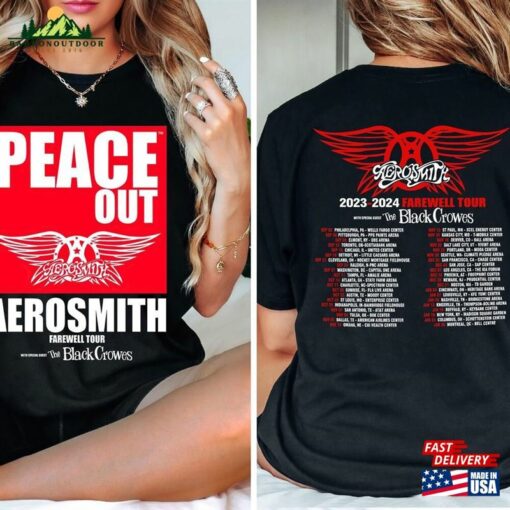 Aerosmith 2023 2024 Peace Out Farewell Tour Band Shirt Heavy Metal Vintage Unisex Sweatshirt