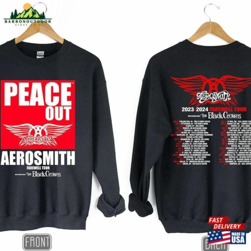 Aerosmith 2023 2024 Peace Out Farewell Tour Band Shirt Heavy Metal Vintage Unisex Sweatshirt