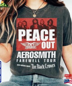 Aerosmith 2023 2024 Peace Out Farewell Tour The Black Crowes Shirt Heavy Metal T-Shirt Classic Aerosmith 2023 2024 Peace Out Farewell Tour The Black Crowes Shirt Heavy Metal T-Shirt Classic