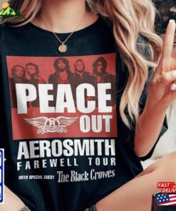 Aerosmith 2023 2024 Peace Out Farewell Tour The Black Crowes Shirt Heavy Metal T-Shirt Classic