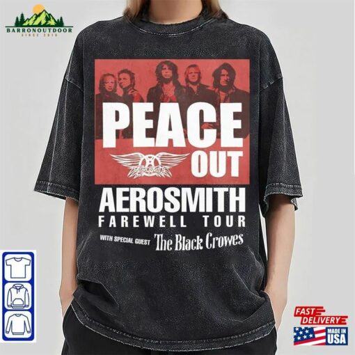 Aerosmith 2023 2024 Peace Out Farewell Tour The Black Crowes Shirt Heavy Metal T-Shirt Classic