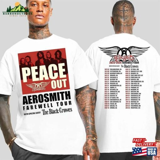 Aerosmith 2023 2024 Peace Out Farewell Tour The Black Crowes Shirt Sweatshirt T-Shirt