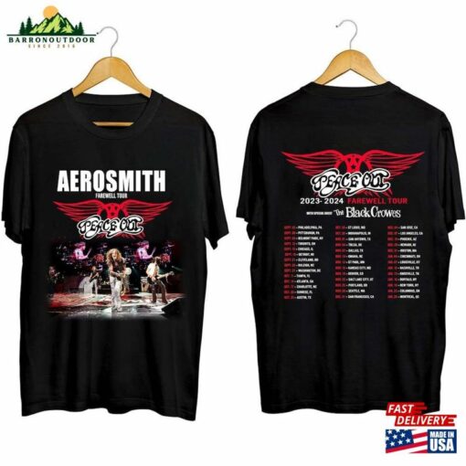 Aerosmith 2023 2024 Peace Out Farewell Tour With The Black Crowes Shirt Band Fan Classic Sweatshirt