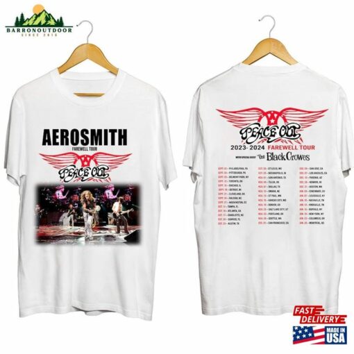 Aerosmith 2023 2024 Peace Out Farewell Tour With The Black Crowes Shirt Band Fan Classic Sweatshirt