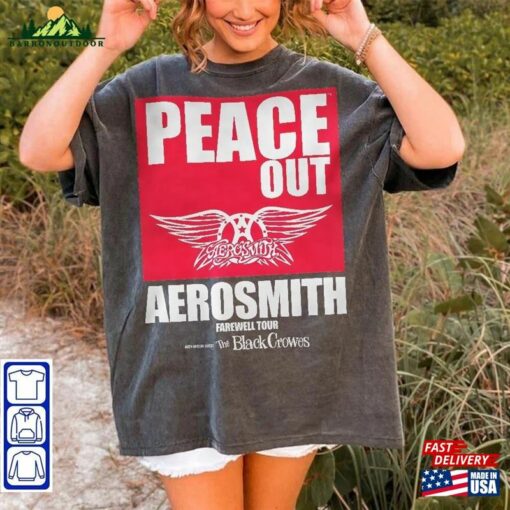 Aerosmith 2023 – 2024 Peace Out Farewell Tour With The Black Crowes Shirt Hoodie T-Shirt