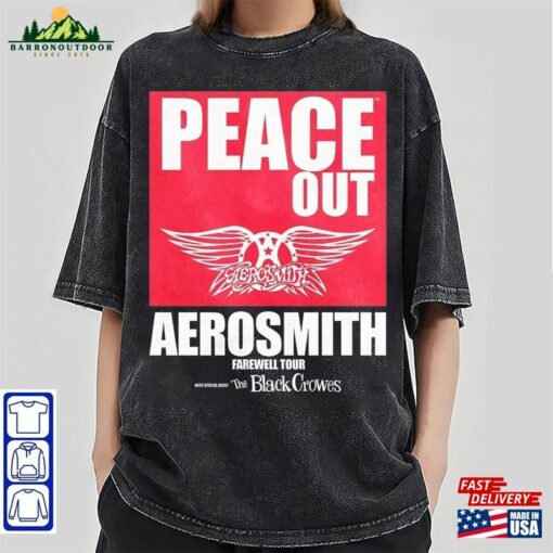 Aerosmith 2023 – 2024 Peace Out Farewell Tour With The Black Crowes Shirt Hoodie T-Shirt