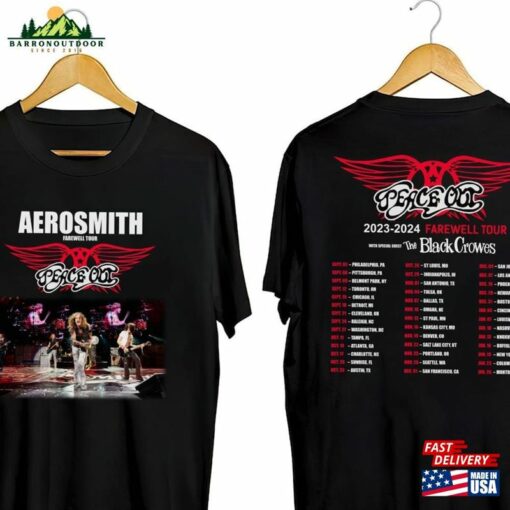 Aerosmith 2023 – 2024 Peace Out Farewell Tour With The Black Crowes Shirt Hoodie Unisex