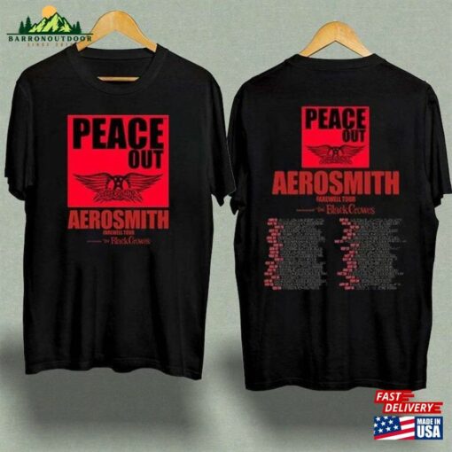 Aerosmith 2023 2024 Shirt Peace Out Farewell Tour With The Black Crowes T-Shirt Hoodie