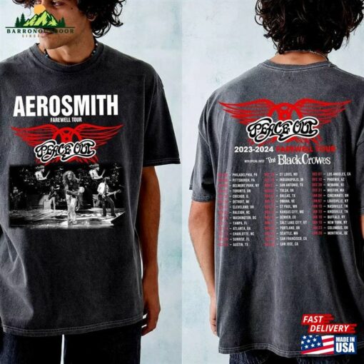 Aerosmith 2023 2024 Shirt Peace Out Farewell Tour With The Black Crowes T-Shirt Hoodie