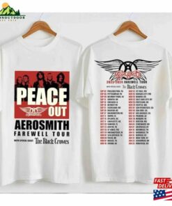 Aerosmith 2023 2024 T-Shirt Peace Out Farewell Tour With The Black Crowes Sweatshirt Hoodie