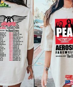 Aerosmith 2023 2024 T-Shirt Peace Out Farewell Tour With The Black Crowes Sweatshirt Hoodie Unisex