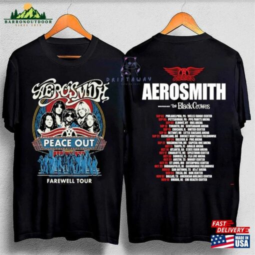 Aerosmith 2023 2024 Tour 2Sides Shirt Peace Out Farewell T-Shirt Classic Unisex