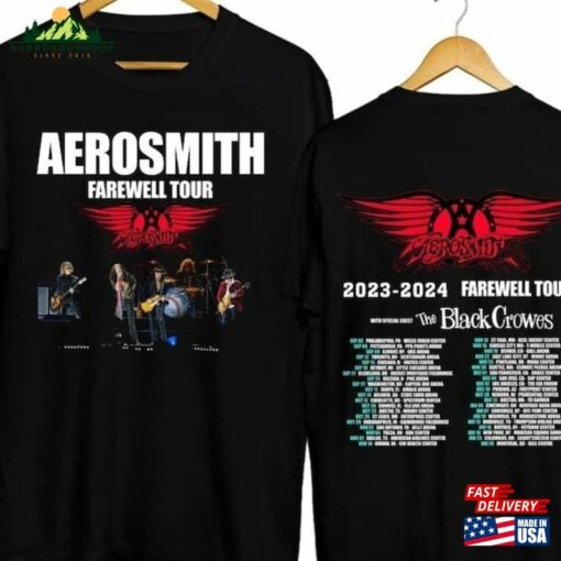 Aerosmith 2023 2024 Tour T-Shirt Peace Out Farewell With The Black Crowes Hoodie